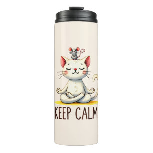 Bouteilles Isothermes Pose de Yoga Chat - Gardez Le Calme