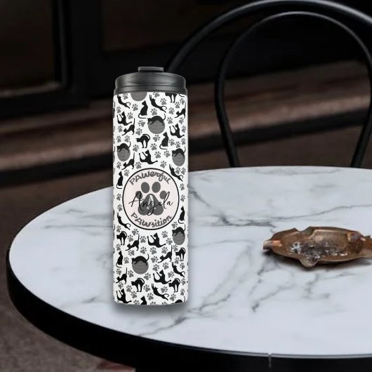 Bouteilles Isothermes Position Puissante Étirement Yoga Chat