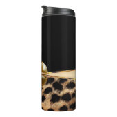 Bouteilles Isothermes Poster de animal Cheetah Leopard Black & Gold Bow (Tourné sur la droite)