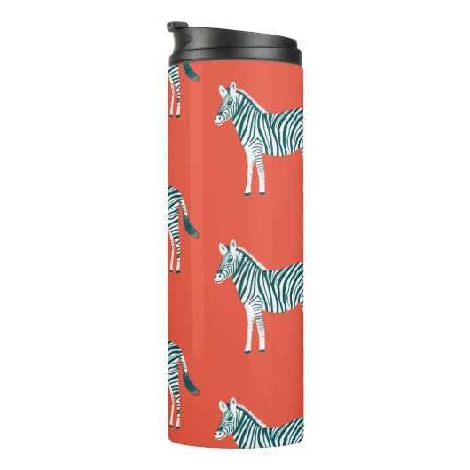 Bouteilles Isothermes Poster de animal turquoise Zebra Stripes (Tourné sur la droite)