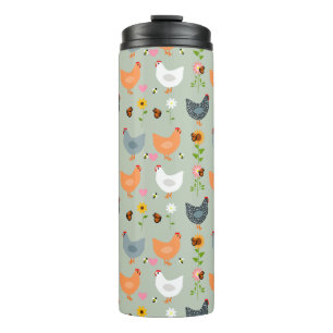 Bouteilles Isothermes Poulets dans les fleurs Paruline thermique