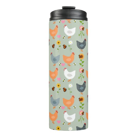 Bouteilles Isothermes Poulets dans les fleurs Paruline thermique (Devant)