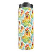 Bouteilles Isothermes Poulets d'aquarelle (Devant)