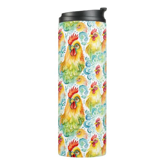 Bouteilles Isothermes Poulets d'aquarelle (Tourné sur la gauche)