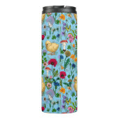 Bouteilles Isothermes Poulets et fleurs sauvages sur le bleu bébé (Dos)