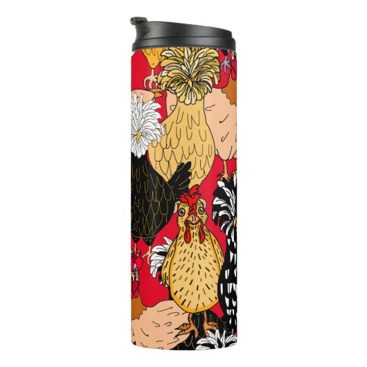 Bouteilles Isothermes Poulets et poules polonaises mignons (Tourné sur la droite)