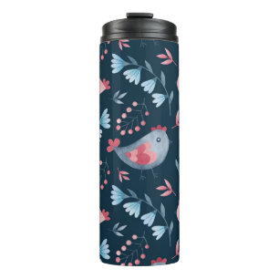 Bouteilles Isothermes Poulets folkloriques : Aquarelle Motif sans coutur