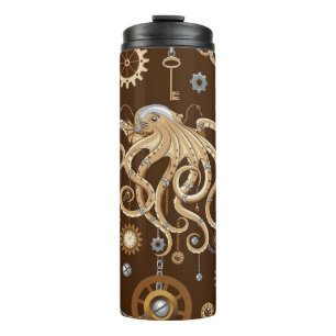 Bouteilles Isothermes Poulpe Steampunk Rétro Fantastique Mécanique