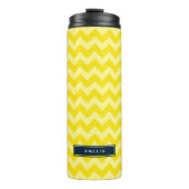 Bouteilles Isothermes Preppy Chevron dans les tons d'un monogramme jaune (Devant)