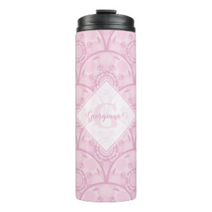 Bouteilles Isothermes Preppy Personnalisée En Mandala Rose Art Déco