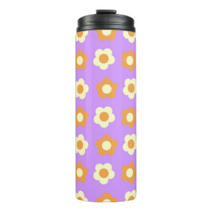 Bouteilles Isothermes Préppy violet orange floral simple Motif à fleurs