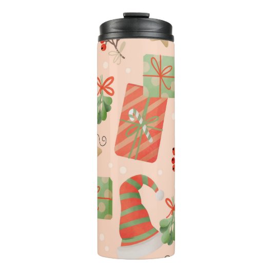 Bouteilles Isothermes Présente Baubles Santa Hat Berries Holly (Devant)