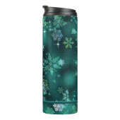 Bouteilles Isothermes Prettist Snowflakes Motif Green ID846 (Tourné sur la droite)