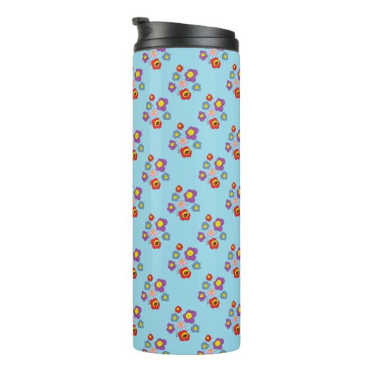 Bouteilles Isothermes Pretty Blue Ladybug and Flowers Pattern (Tourné sur la droite)