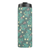 Bouteilles Isothermes Pretty Botanical Leaves and Berries Blue Pattern (Devant)