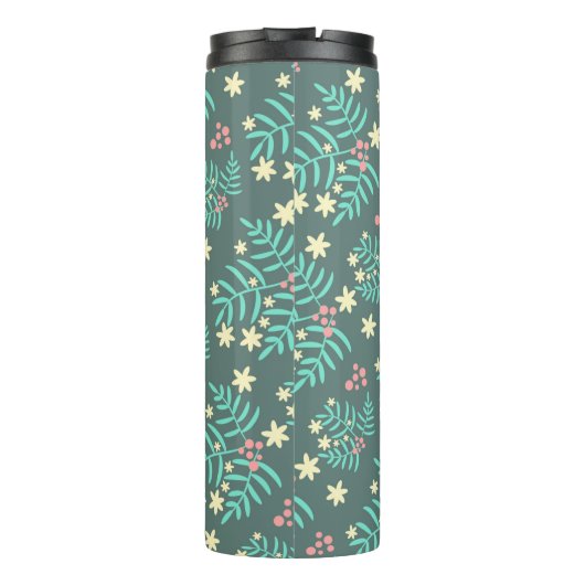 Bouteilles Isothermes Pretty Botanical Leaves and Berries Blue Pattern (Dos)