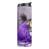 Bouteilles Isothermes Pretty Cat with Purple Flowers and Yarn   (Tourné sur la gauche)