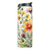 Bouteilles Isothermes Pretty colorful wildflowers watercolor painting (Tourné sur la gauche)