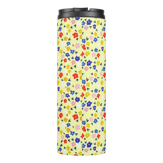 Bouteilles Isothermes Pretty Dainty Cute Floral on Pastel Yellow (Dos)