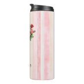 Bouteilles Isothermes Pretty Pink Stripes Roses Floral (Tourné sur la droite)
