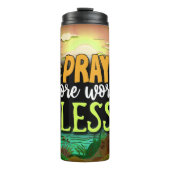 Bouteilles Isothermes Priez Plus, Faites Moins De Souci (Devant)