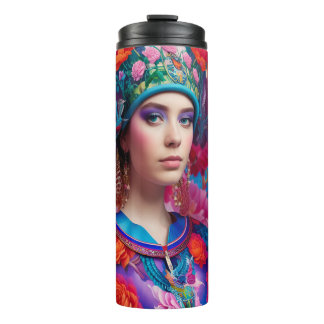 Bouteilles Isothermes Princesse élégante avec chapeau floral