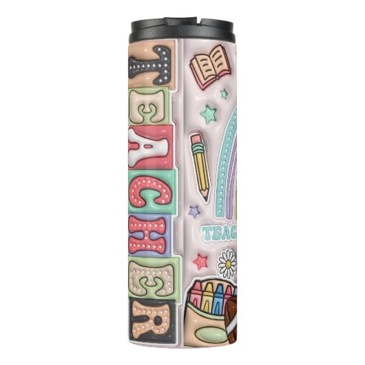 Bouteilles Isothermes Professeur : Arc en ciel, Amour, Inspirer, Apprend (Dos)