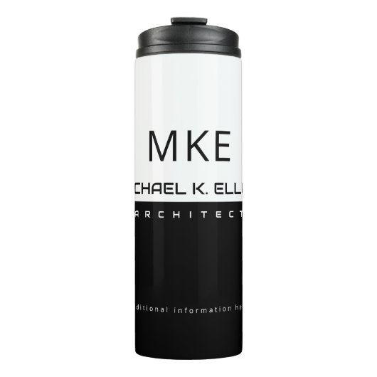 Bouteilles Isothermes Professionnel (Architecte) mi-noir mi-blanc (Devant)