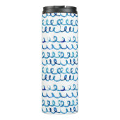 Bouteilles Isothermes Profil onduleux d'aquarelle bleue peinte à la main (Dos)