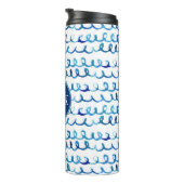 Bouteilles Isothermes Profil onduleux d'aquarelle bleue peinte à la main (Tourné sur la droite)