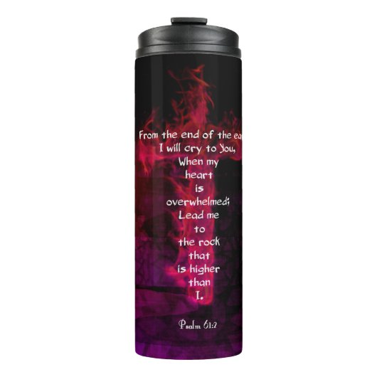 Bouteilles Isothermes Psaume 61:2 Verse Bible Citation Inspirationnelle (Devant)