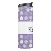 Bouteilles Isothermes Puissance de fleurs violettes personnalisée (Tourné sur la gauche)