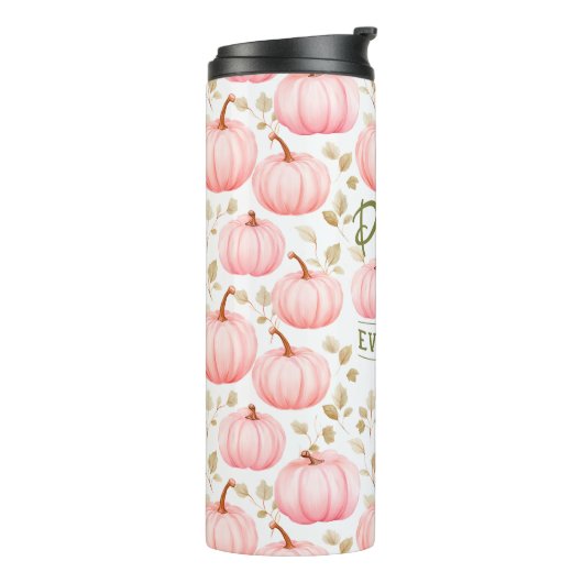 Bouteilles Isothermes Pumpkin Spice Everything Nice Pink Pattern Fall (Tourné sur la gauche)