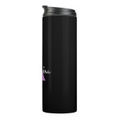 Bouteilles Isothermes Purple Black Script Girl Nom du monogramme (Tourné sur la droite)