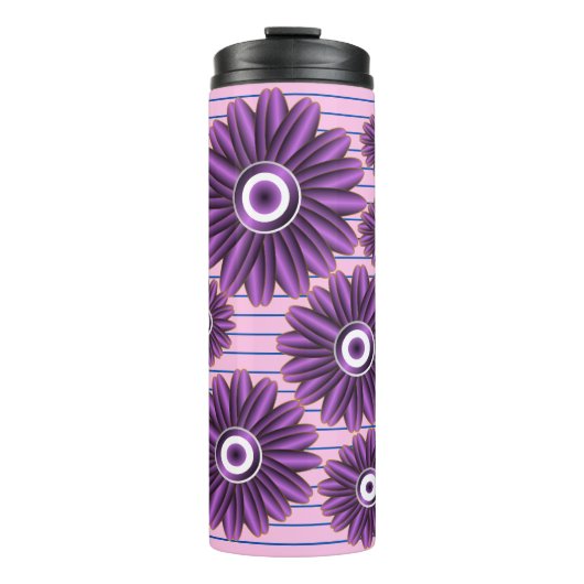 Bouteilles Isothermes Purple Floral Pattern Modern Abstract Flower Desig (Devant)