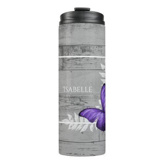 Bouteilles Isothermes Purple Papillon Rustique Personnalisé (Devant)