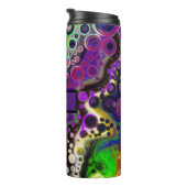 Bouteilles Isothermes Purple personnalisé, Vert citron, Art Fluide Noir (Tourné sur la droite)