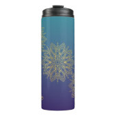 Bouteilles Isothermes Purple Turquoise Gradient Faux Gold Mandala (Devant)