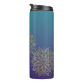 Bouteilles Isothermes Purple Turquoise Gradient Faux Gold Mandala (Tourné sur la droite)