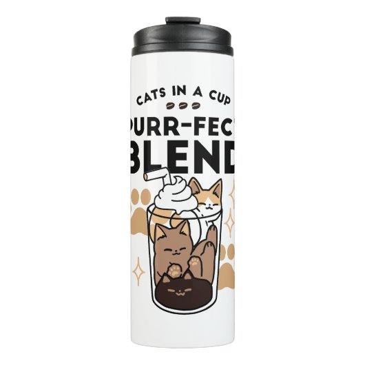 Bouteilles Isothermes Purr-fect Blend : Cat and Coffee Art for Pet Lover (Devant)