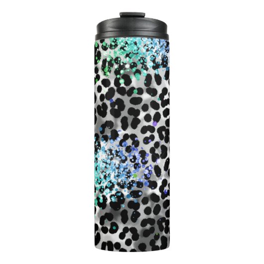 Bouteilles Isothermes *~* QR Parties scintillant Animal Leopard Spots mo (Devant)