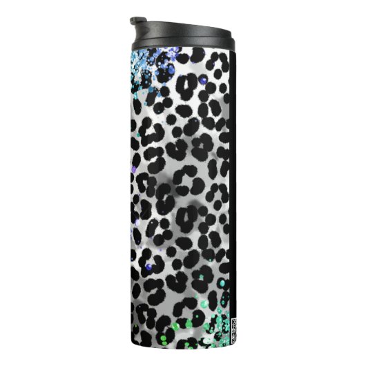 Bouteilles Isothermes *~* QR Parties scintillant Animal Leopard Spots mo (Tourné sur la droite)
