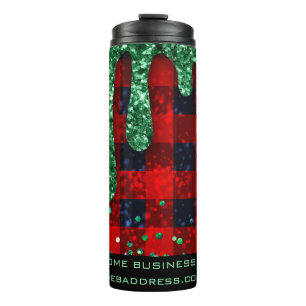 Bouteilles Isothermes *~* QR SWAG Rustic Christmas Green Parties scintil