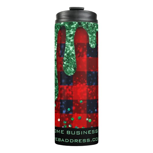 Bouteilles Isothermes *~* QR SWAG Rustic Christmas Green Parties scintil (Devant)