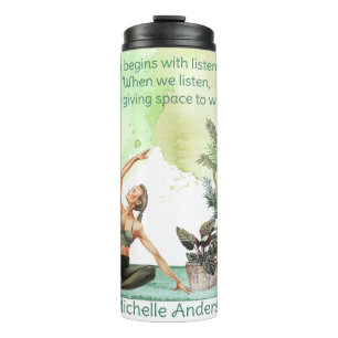 Bouteilles Isothermes Quand nous écoutons Watercolor Yoga Travel Mug