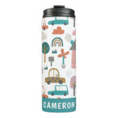 Bouteilles Isothermes Quartier mignon et voitures personnalisées (Devant)