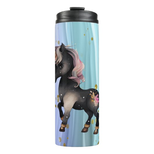 Bouteilles Isothermes Queue noire Unicorne violette rose (Devant)