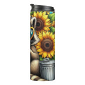 Bouteilles Isothermes Raccoon cool avec café glacé et tournesols (Tourné sur la droite)