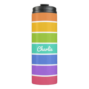 Bouteilles Isothermes Rainbow Colors nom personnalisé tumbler