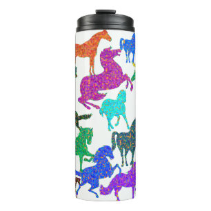 Bouteilles Isothermes Rainbow Horses - "Dotty about Horses !"